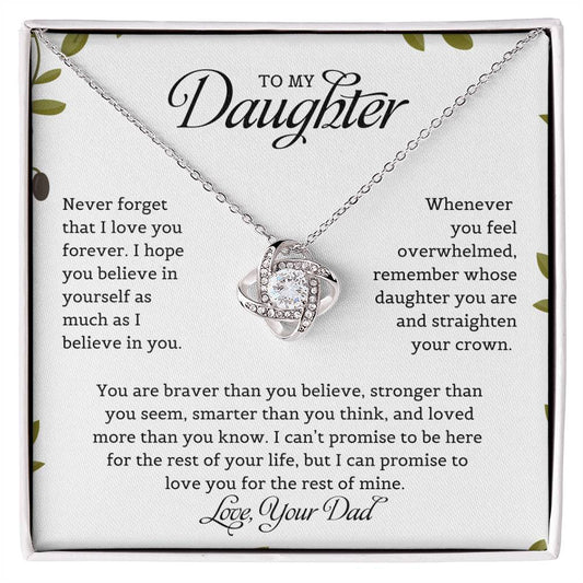 To My Daughter | Straighten Your Crown | Love Knot Necklace